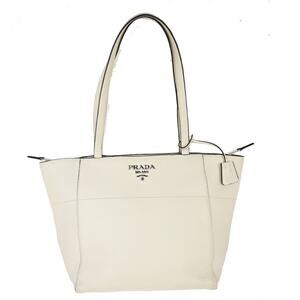 Prada Leather Vintage Tote White